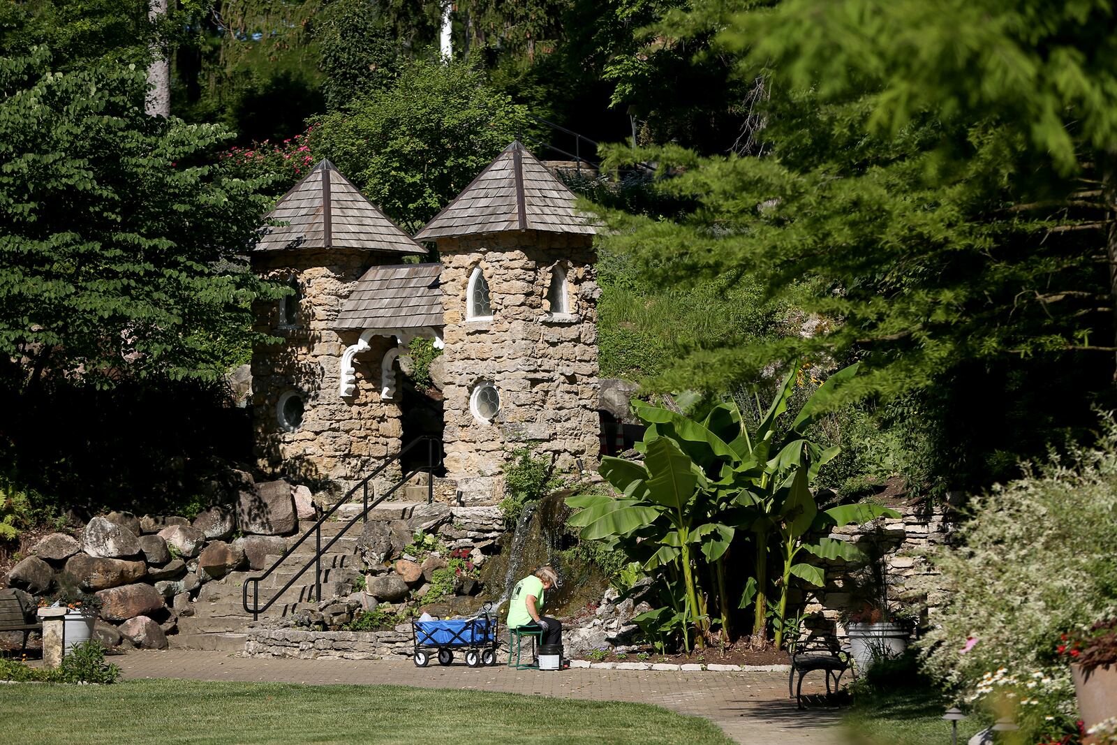 A secluded oasis is tucked away on the campus of the Dayton VA Medical Center. The Grotto Gardens, built by Civil War veterans as a sanctuary after the war, is a wonderful place to wander among historic structures and beautiful landscaping.  LISA POWELL / STAFF