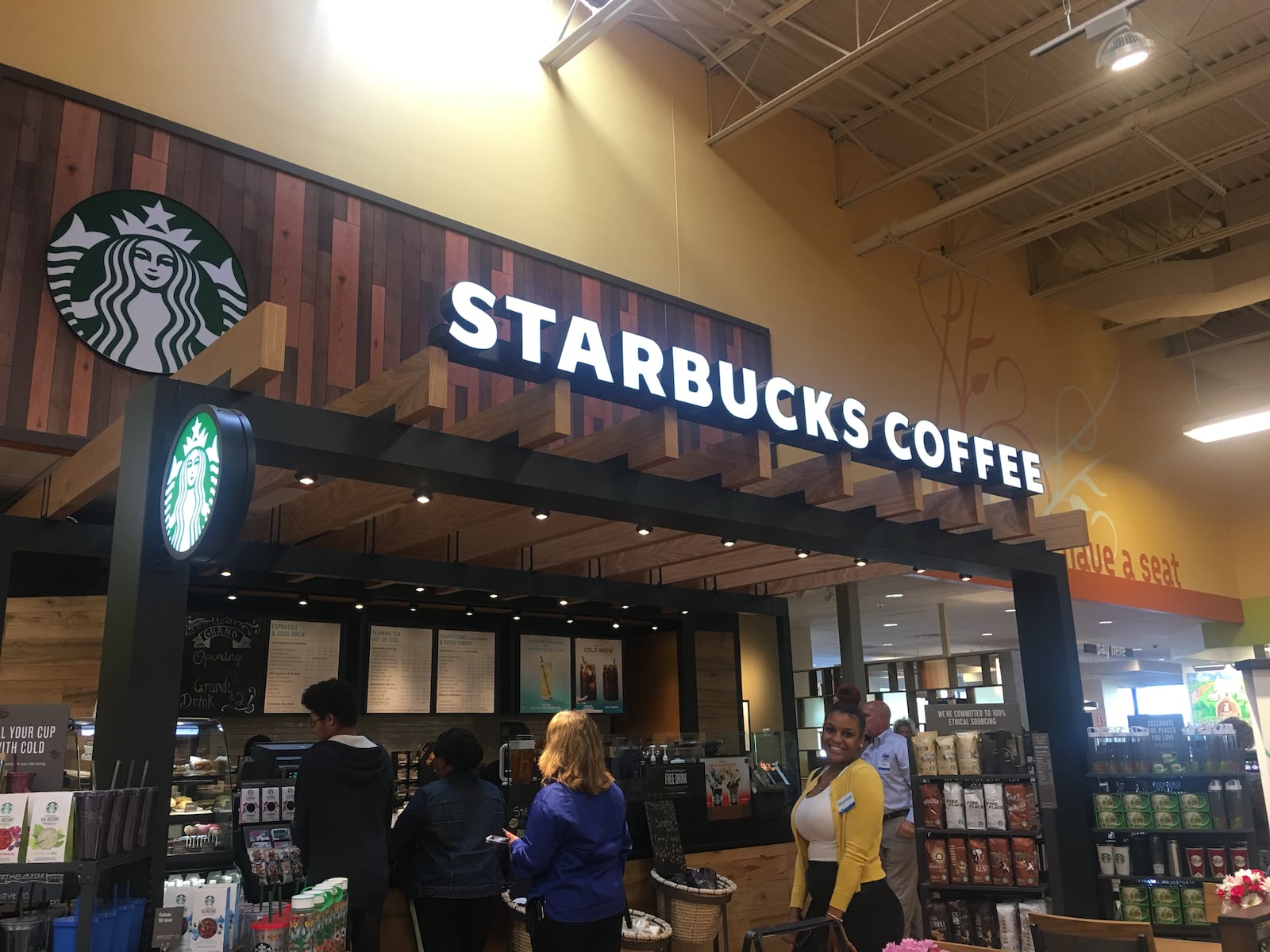 The new Kroger has a Starbucks Coffee station for customers to stop at. KARA DRISCOLL/STAFF