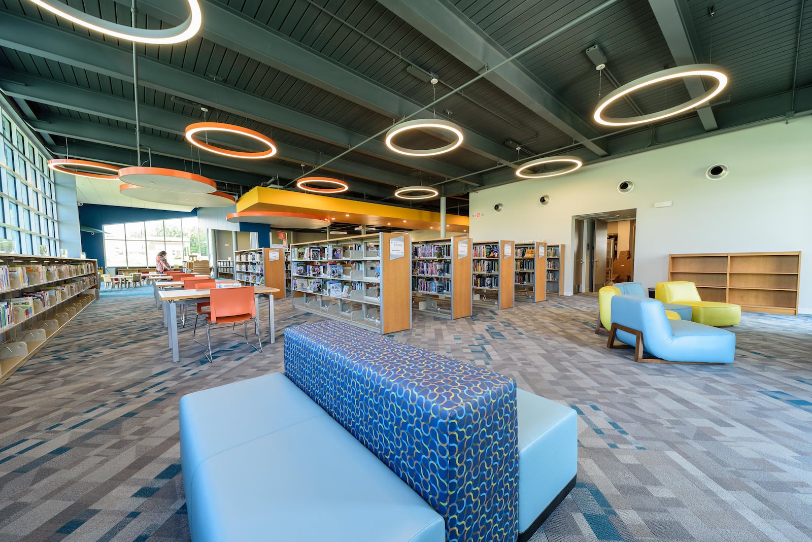 Step inside the newly completed Dayton Metro Library Huber Heights Branch, located at 6243 Brandt Pike. The new 27,000 square foot building, the second largest in the Dayton Metro Library system, is replacing the former library location at 6160 Chambersburg Rd. A grand opening celebration will take place today, June 2, 2023 from 3-6 p.m. with normal hours resuming on Monday, June 5. TOM GILLIAM / CONTRIBUTING PHOTOGRAPHER