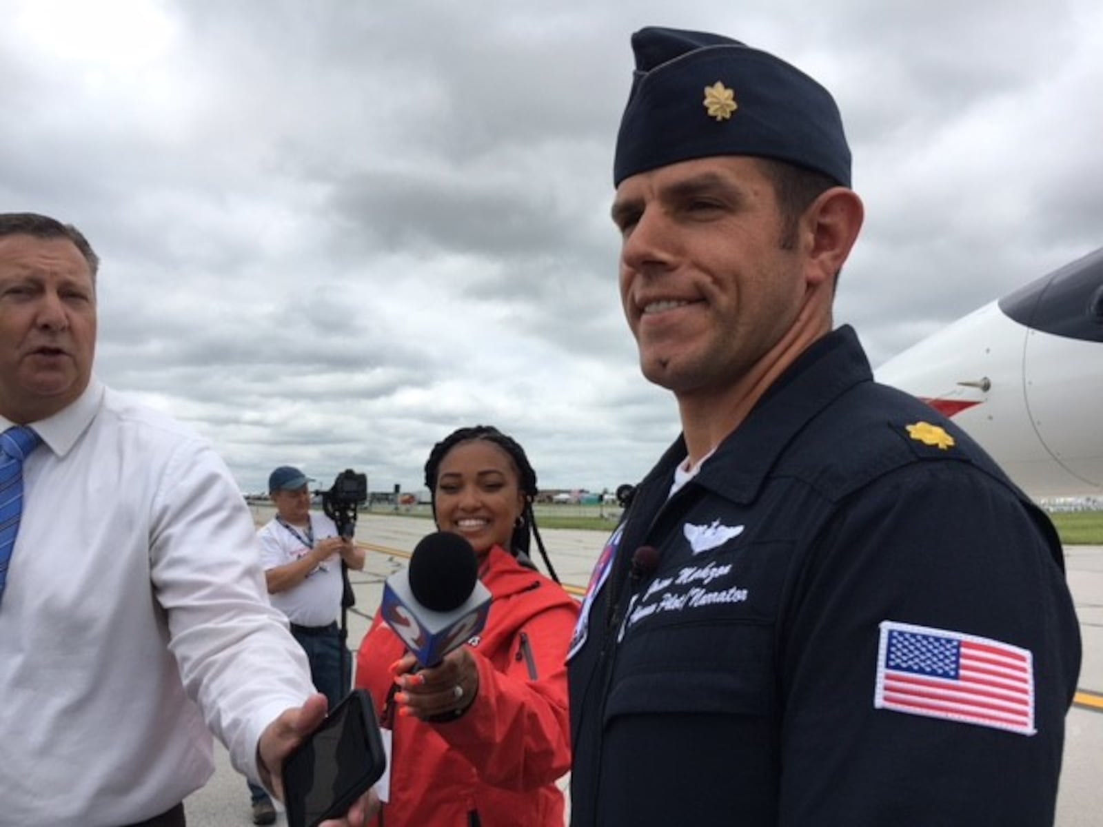 Air Force Maj. Jason Markzon, advance pilot and narrator for the USAF Air Demonstration Squadron. THOMAS GNAU/STAFF