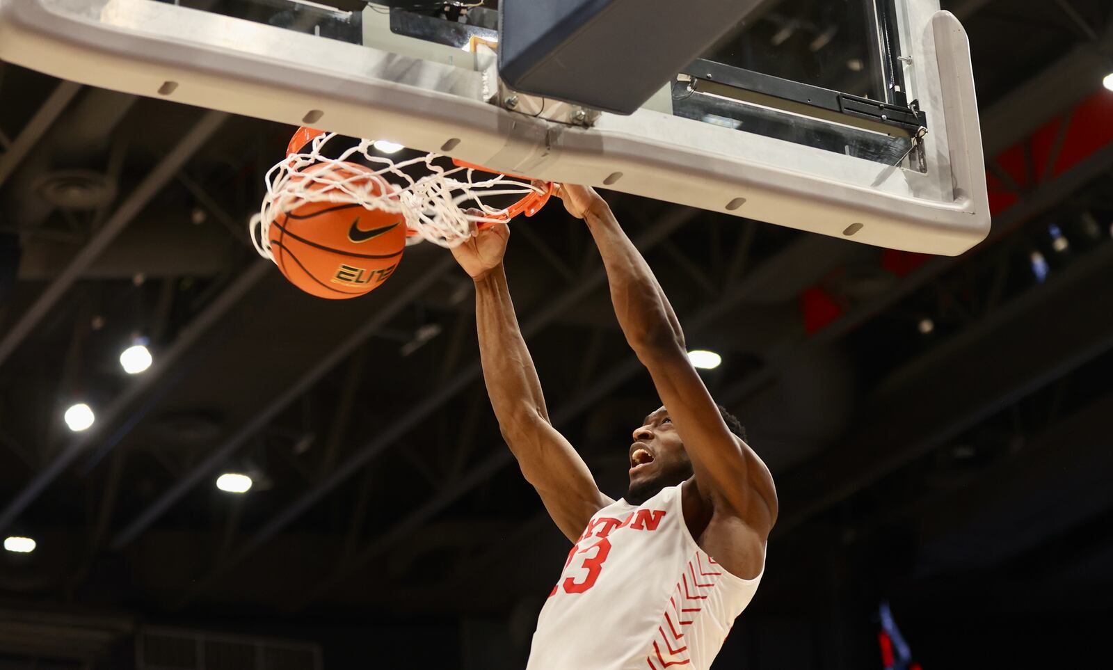 Dayton's R.J. Blakney dunks against Richmond on Saturday, Jan. 28, 2023, at UD Arena. David Jablonski/Staff