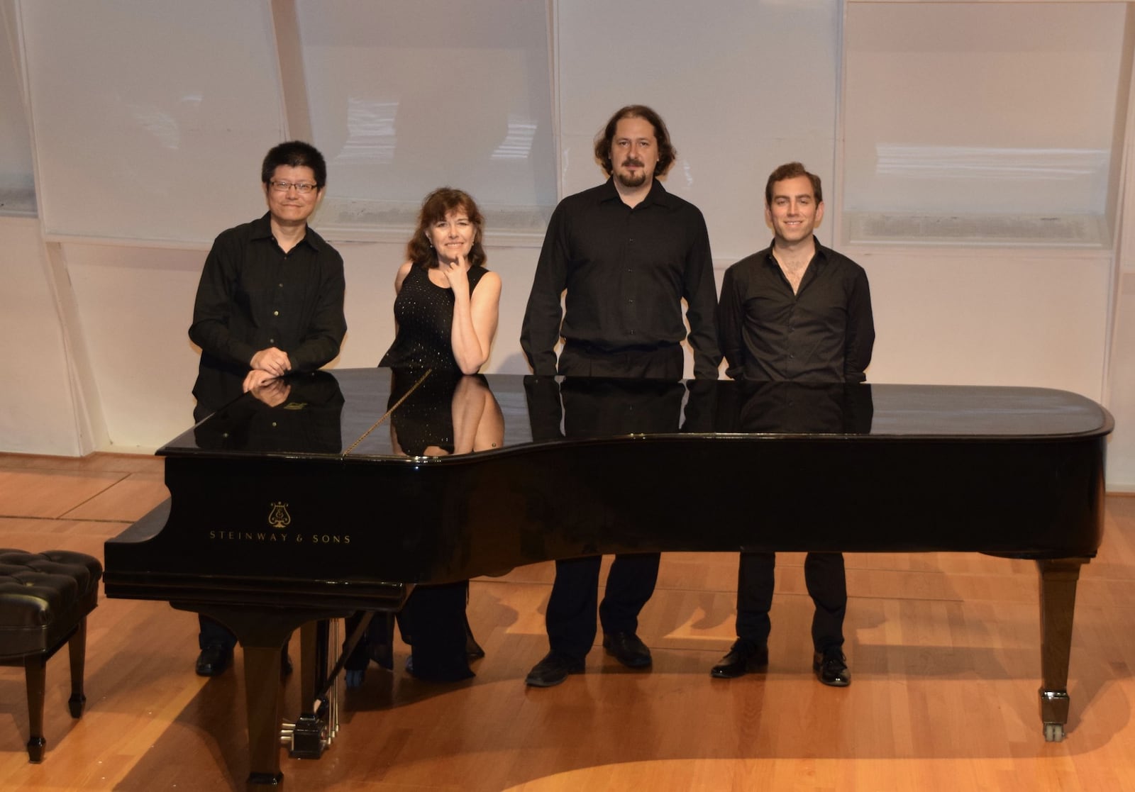 University of Dayton s 2017-2018 ArtsLive season presents the St. Petersburg Piano Quartet, (left to right) Tao Lin, Alla Aranovskya, Boris Vayner and Thomas Mesa, in a Vanguard Legacy Concert in UD s Jesse Philips Humanities Center’s Sears Recital Hall on Sunday, March 11. CONTRIBUTED