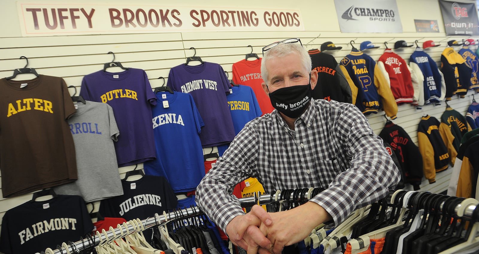 John Napier, co-owner of Tuffy Brooks Sporting Goods is thankful that the store received a CARE Act small business grant and a paycheck protection program loan to continue operations through the pandemic. MARSHALL GORBY\STAFF