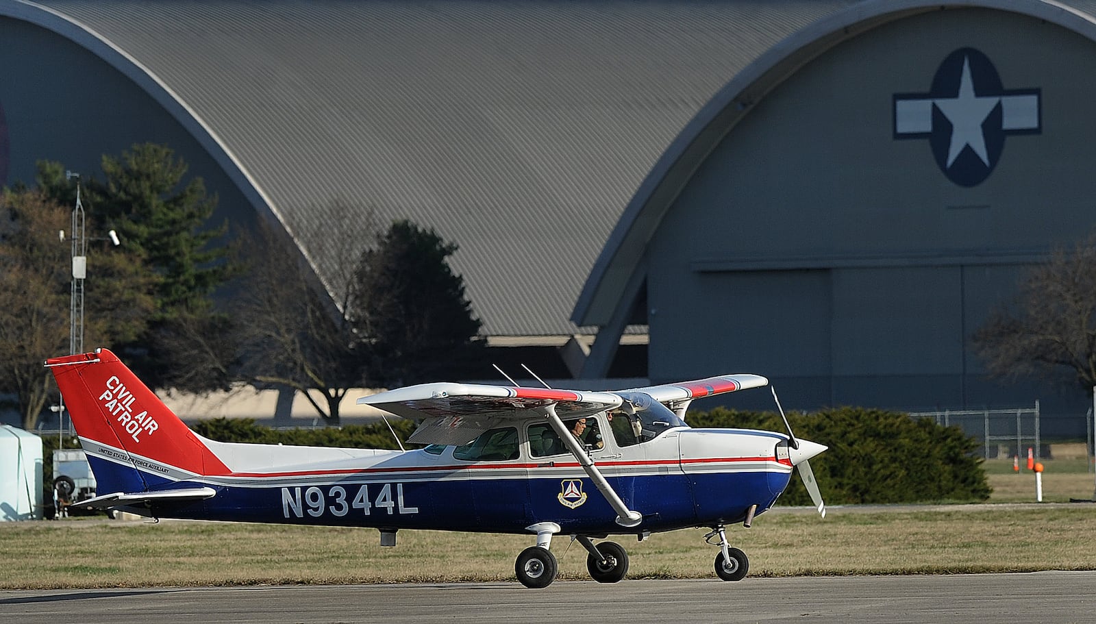 The Civil Air Patrol (CAP) Cessna 172 that made the first flight over Ground Zero in New York City on September 12, 2001 arrived Wednesday, March 13, 2024 in Dayton. This CAP aircraft will become part of the permanent collection at the National Museum of the US Air Force. MARSHALL GORBY\STAFF