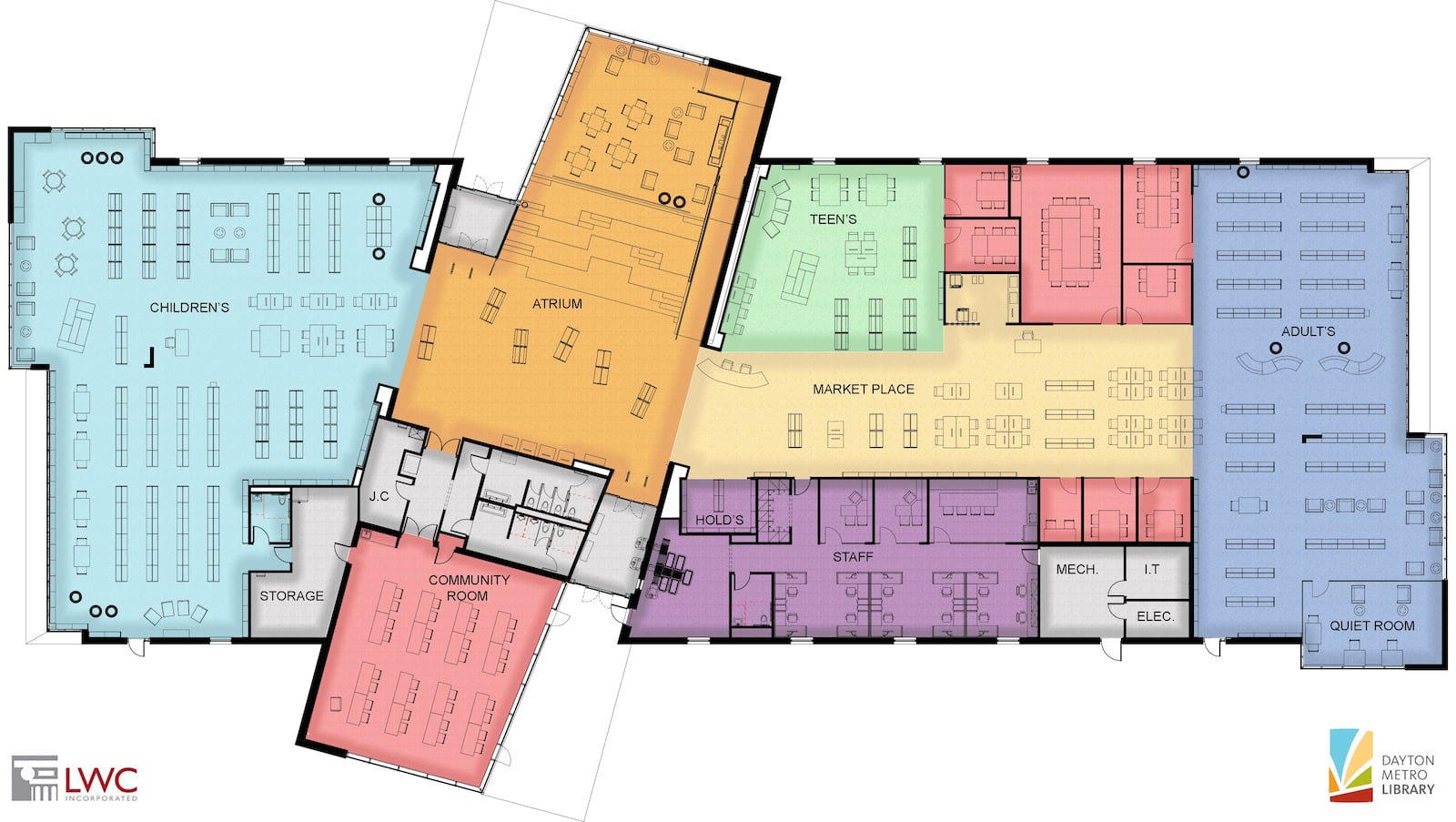 A map of the plans for the new Huber Heights library. CONTRIBUTED BY DAYTON METRO LIBRARY