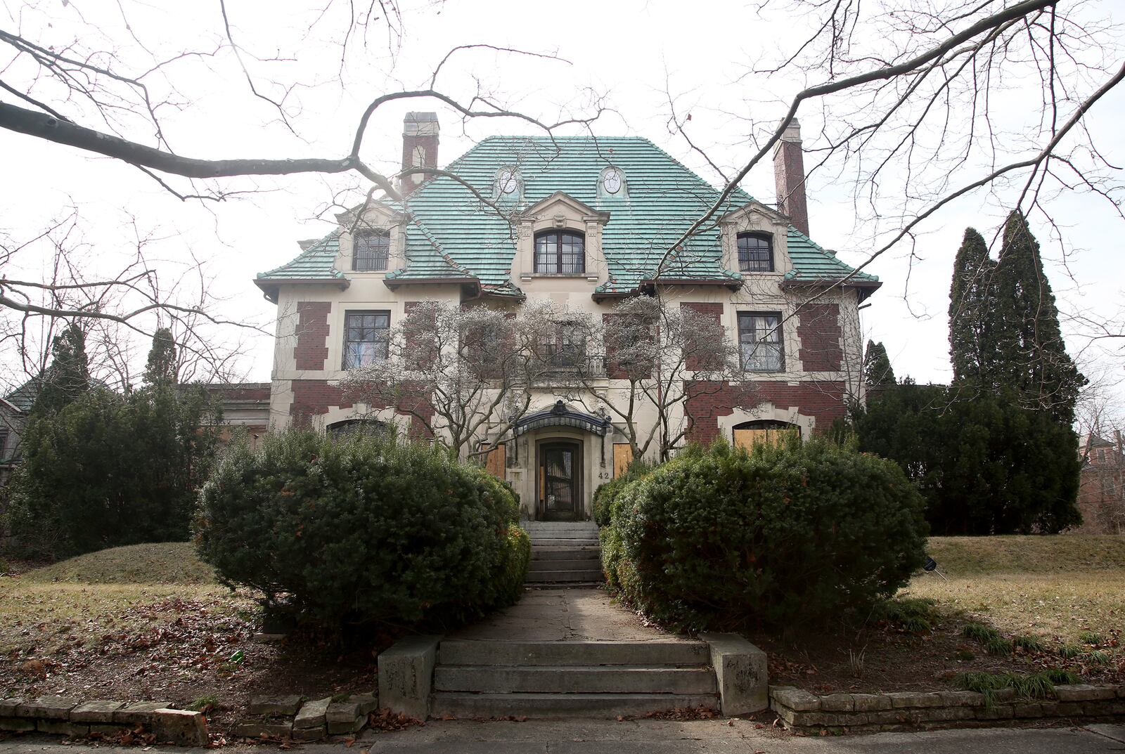 The Traxler Mansion, in the Dayton View Historic District, is an elegant 10,000 square-foot home is built in French Chateauesque-style, the same concept as the storied Biltmore House on the Biltmore Estate in Asheville, NC. Preservation Dayton Inc., a Dayton non-profit, will attempt to stabilize 10 historic properties in Dayton with the hopes of finding an investor to rehabilitate each one. LISA POWELL / STAFF