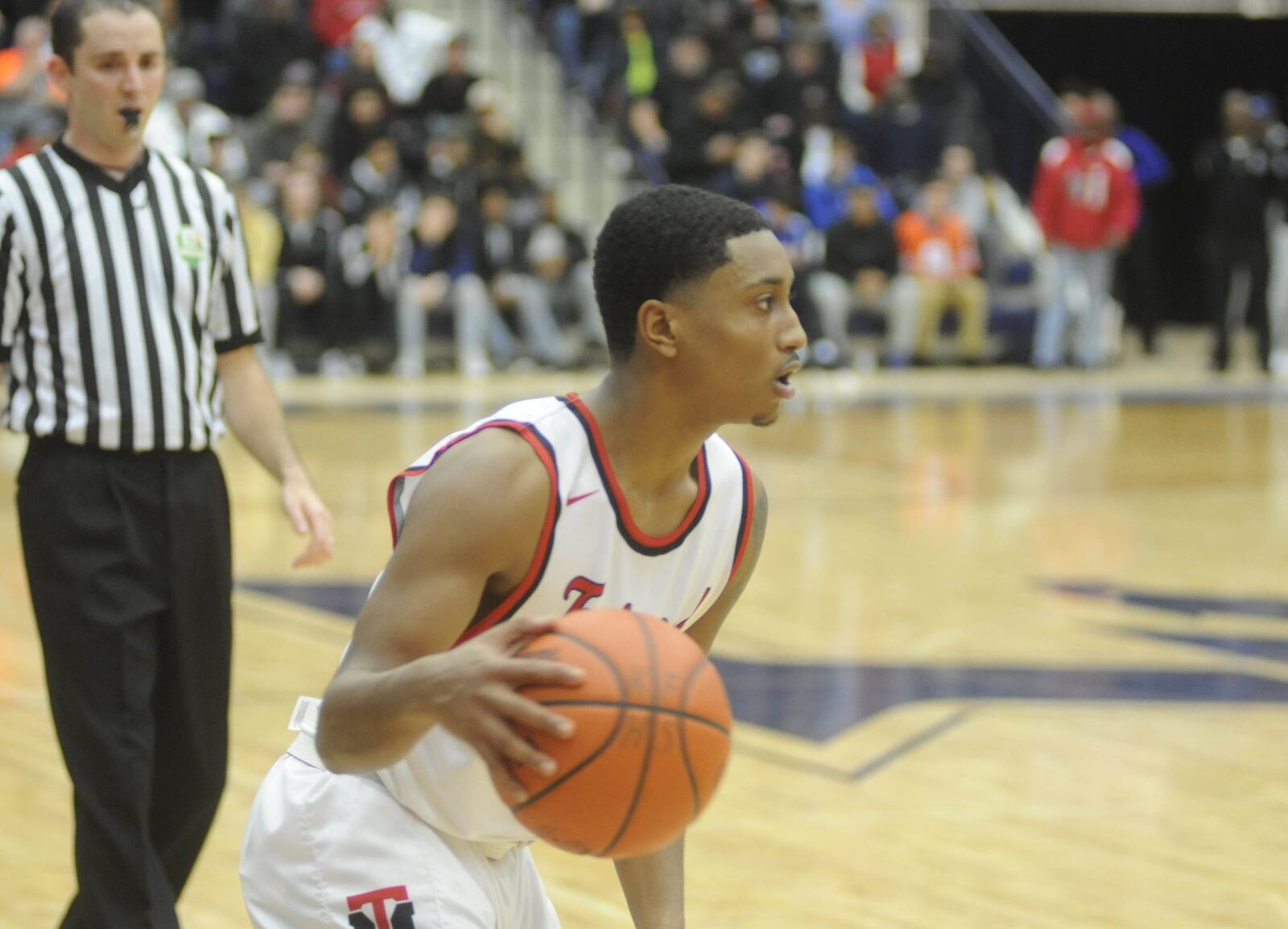 Trotwood’s Hezikiah Shaw. McEachern (Ga.) defeated Trotwood-Madison 87-77 in the 16th Annual Premier Health Flyin’ to the Hoop at Trent Arena in Kettering on Sat., Jan. 13, 2018. MARC PENDLETON / STAFF