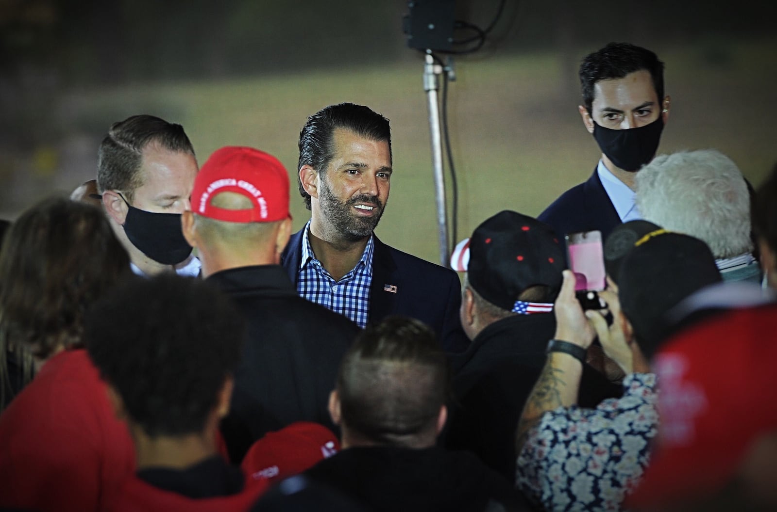 Donald Trump Jr. rallies supporters in Tipp City on Wednesday, Sept 30, 2020. MARSHALL GORBY/STAFF