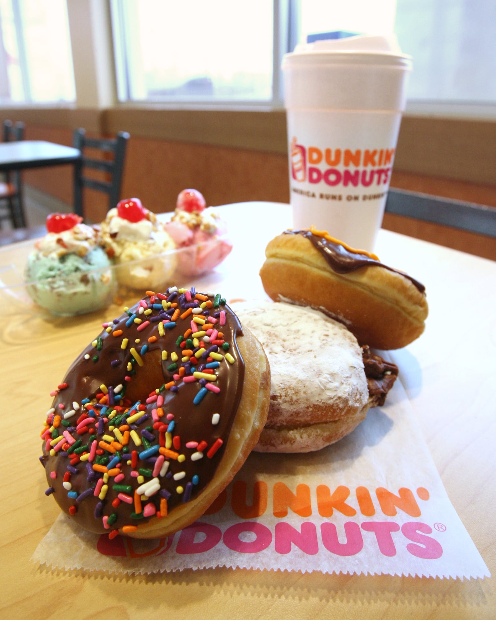 Ice cream, donuts and coffee from Dunkin' Donuts/Baskin Robbins. Staff photo by Nick Daggy