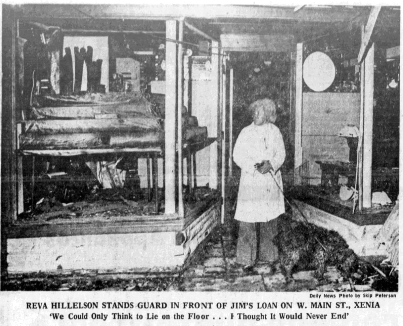 James and Reva Hillelson, owners and operators of Jim’s Loan Co. on Main Street lost the front of their pawn shop in the tornado. DAYTON DAILY NEWS ARCHIVES