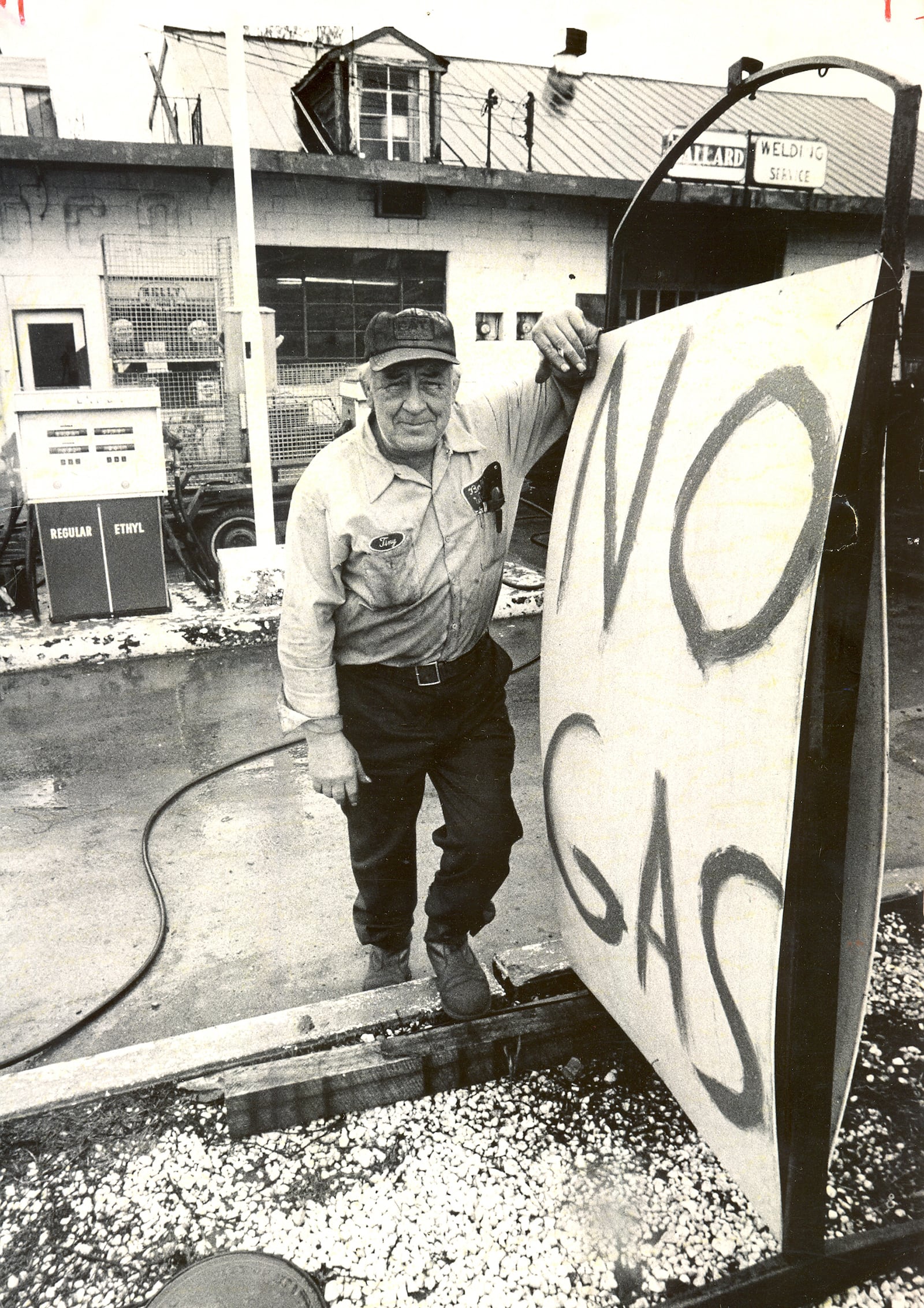 Melvin Ballard, owner of the Gas-N-Go in Miamisburg, closed his pumps when he wasn't able to get any more fuel in April 1973. DAYTON DAILY NEWS ARCHIVE