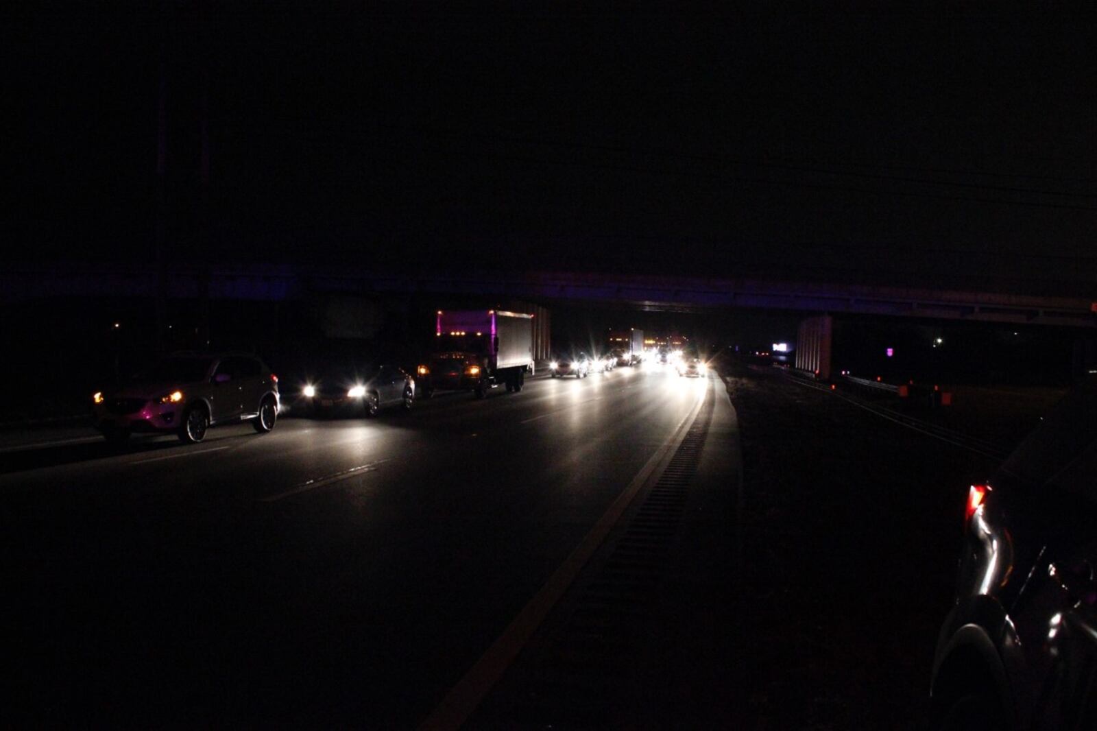 Traffic is stopped on southbound I-75 near Dryden Road after a single-vehicle entrapment accident.