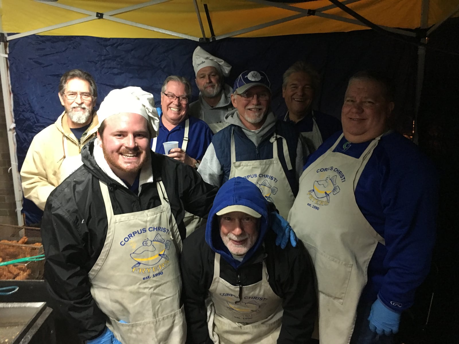 Corpus Christi Fish Fryers (back row, left to right): Bill Evans, Charlie Helldorfer, Chuck Szabo, George Eaton, Al Beach and Bobby Menker; (front row, left to right): Zachary Rougier, and Jim Rougier.  ALEXIS LARSEN/CONTRIBUTED