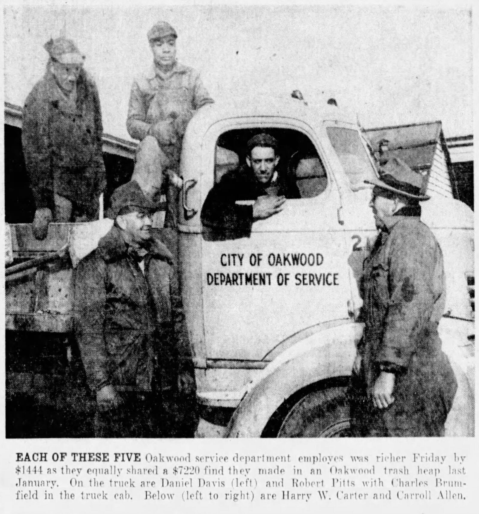 Nov. 24, 1950: Trash collectors awarded $7220 Oakwood "Treasure" DAYTON DAILY NEWS ARCHIVES