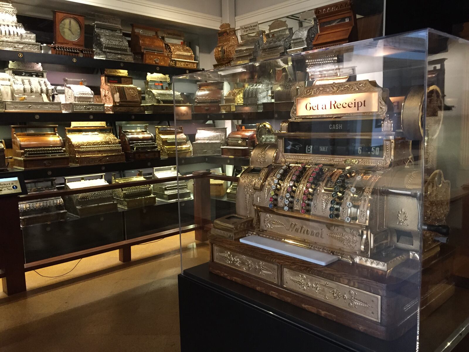 [Staff Photo Allegra Czerwinski/ NCR cash registers at Dayton History]