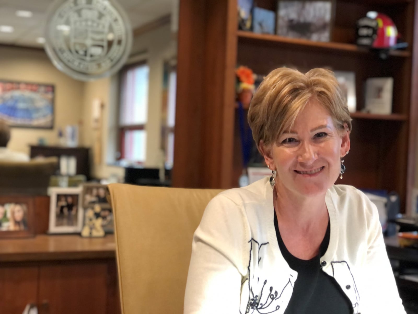 Dayton City Manager Shelley Dickstein in her office on Wednesday. CORNELIUS FROLIK / STAFF