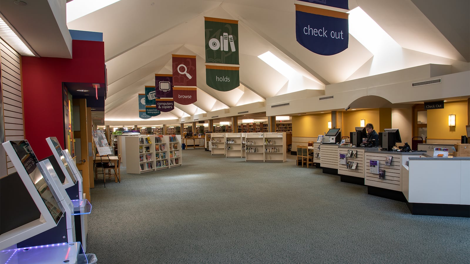 The interior of Washington-Centerville Public Library's Centerville branch at 111 W. Spring Valley Road. The library, which opened in 1995, is set to undergo its first renovation starting in March. CONTRIBUTED