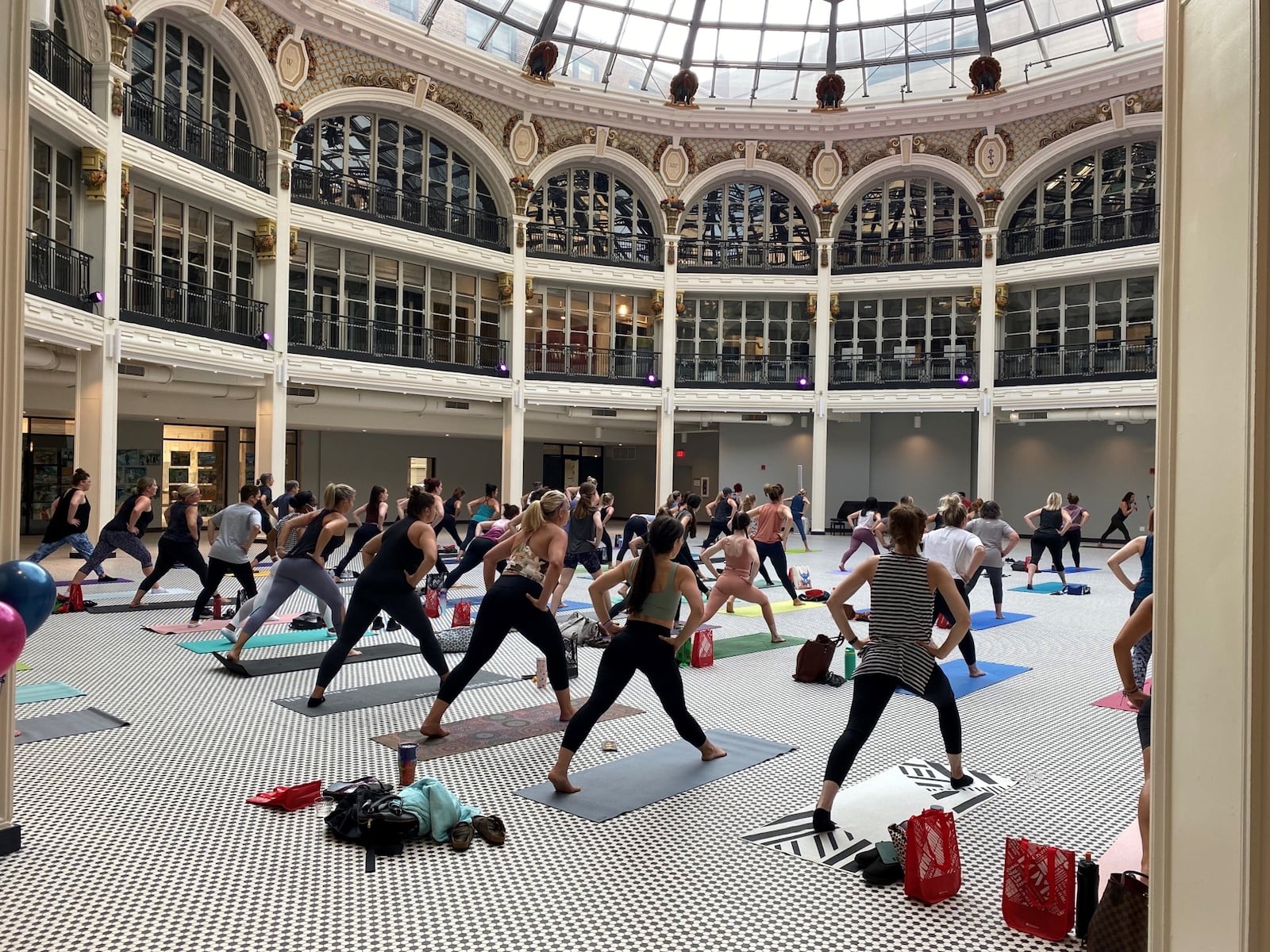 The Arcade rotunda provides a unique setting for yoga practice - CONTRIBUTED