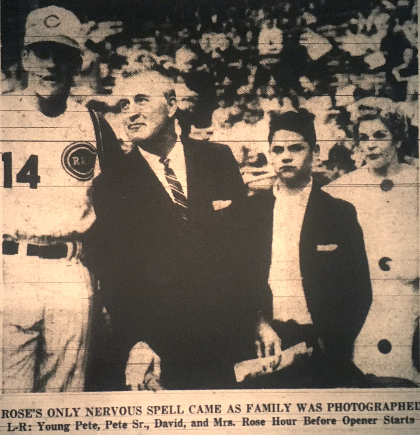 Pete Rose is photographed with his family at his 1963 major league debut with the Cincinnati Reds. DAYTON DAILY NEWS ARCHIVE