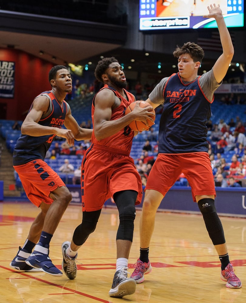 Dayton basketball teams hit the court for Red & Blue Game