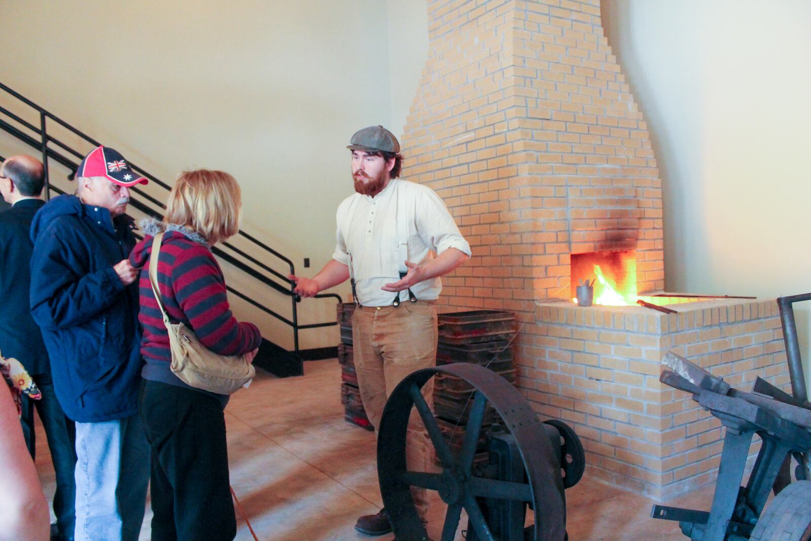 A new industrial block at Carillon Historical Park includes the Rubicon Foundry. A staffer speaks with manning a furnace during a ribbon-cutting for the exhibit in April. CONTRIBUTED PHOTO