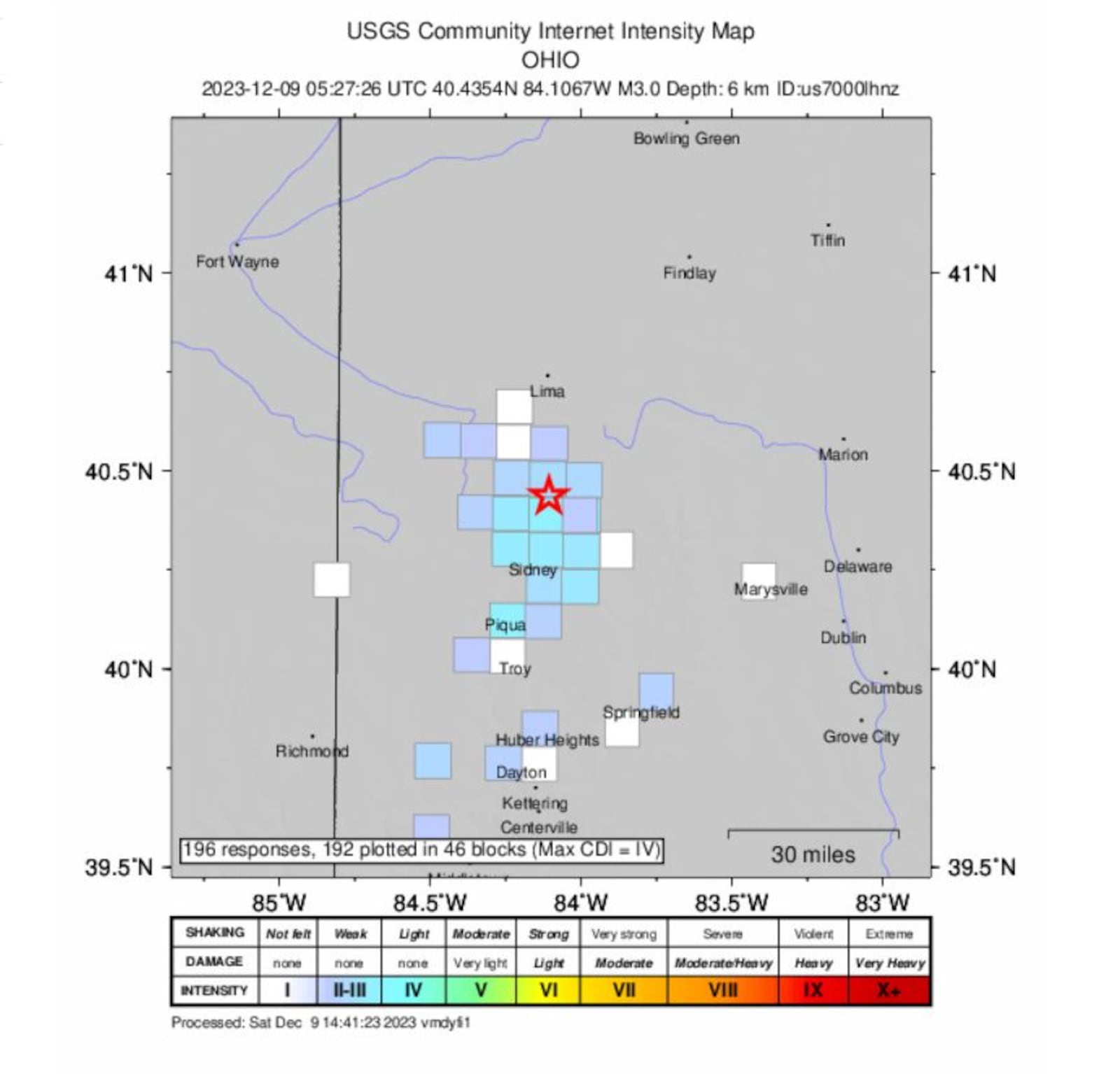 Data recorded by the United States Geological Survey.