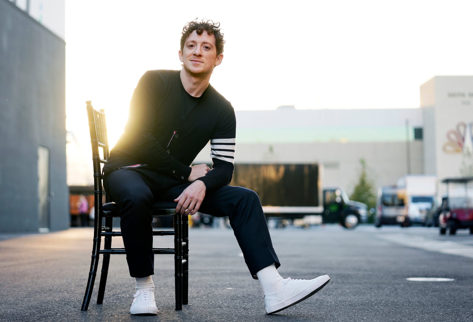 Actor Ethan Slater poses for a portrait on Friday, Nov. 8, 2024, at Universal Studios in Universal City, Calif. (AP Photo/Chris Pizzello)