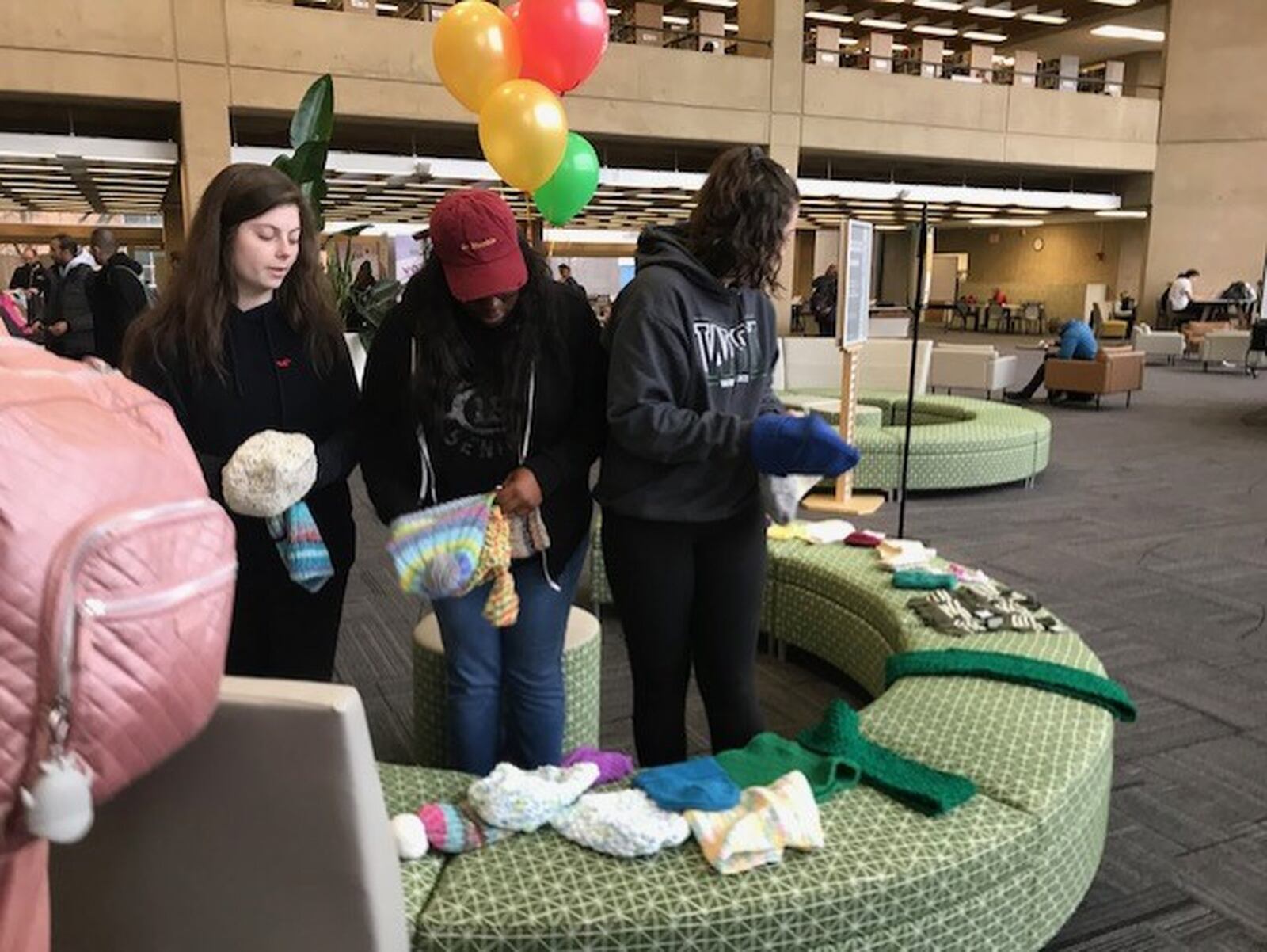 Wright State University held its fifth annual Scarf Frenzy for students on Tuesday, Jan. 28 in the library. Deangelo Byrd/STAFF