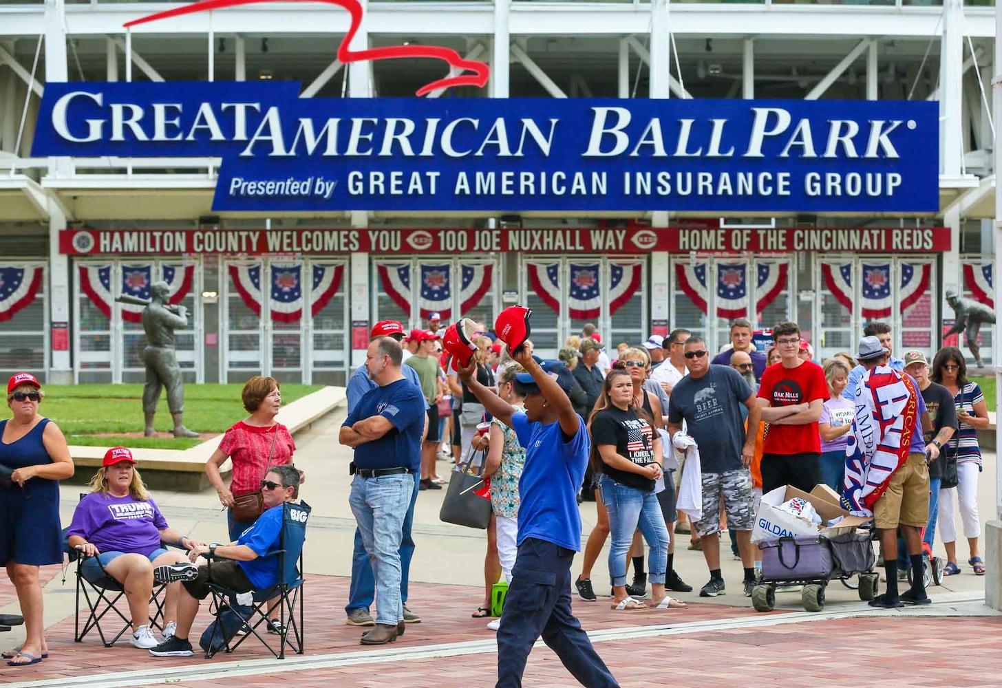 PHOTOS Crowd arrives for President Donald Trump rally in Cincinnati