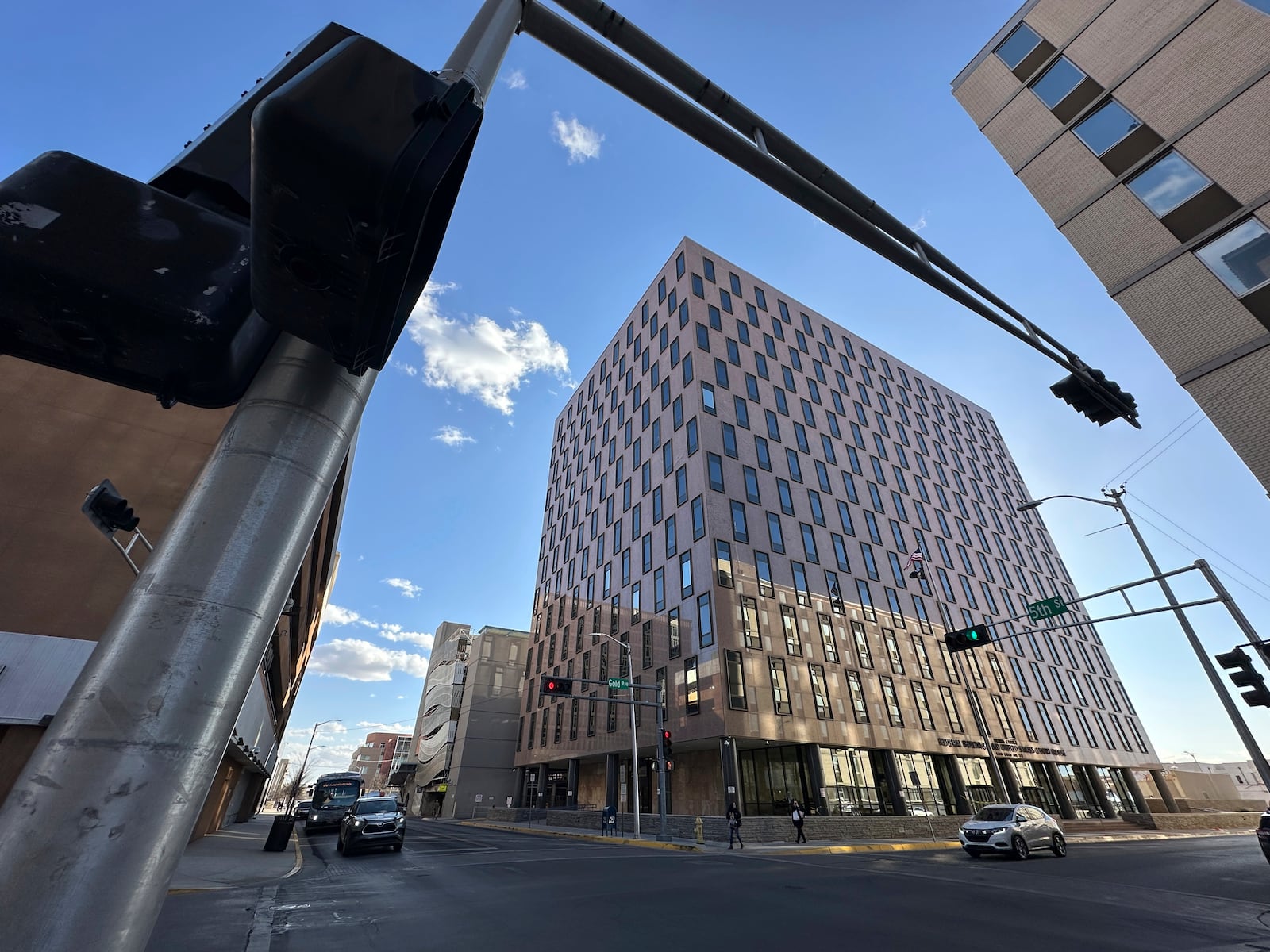 The Dennis Chavez Federal Building is pictured in downtown Albuquerque, N.M., on Tuesday, March 4, 2025. (AP Photo/Susan Montoya Bryan)