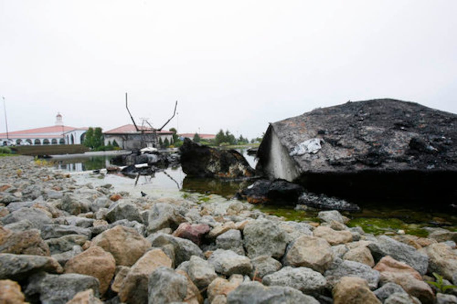 Frame of Jesus statue removed