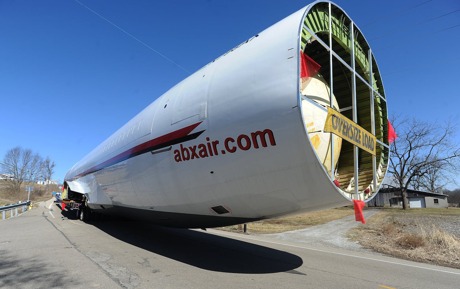 PHOTOS: A Boeing 767 is transported on Dayton-Yellow Spring Road in Fairborn