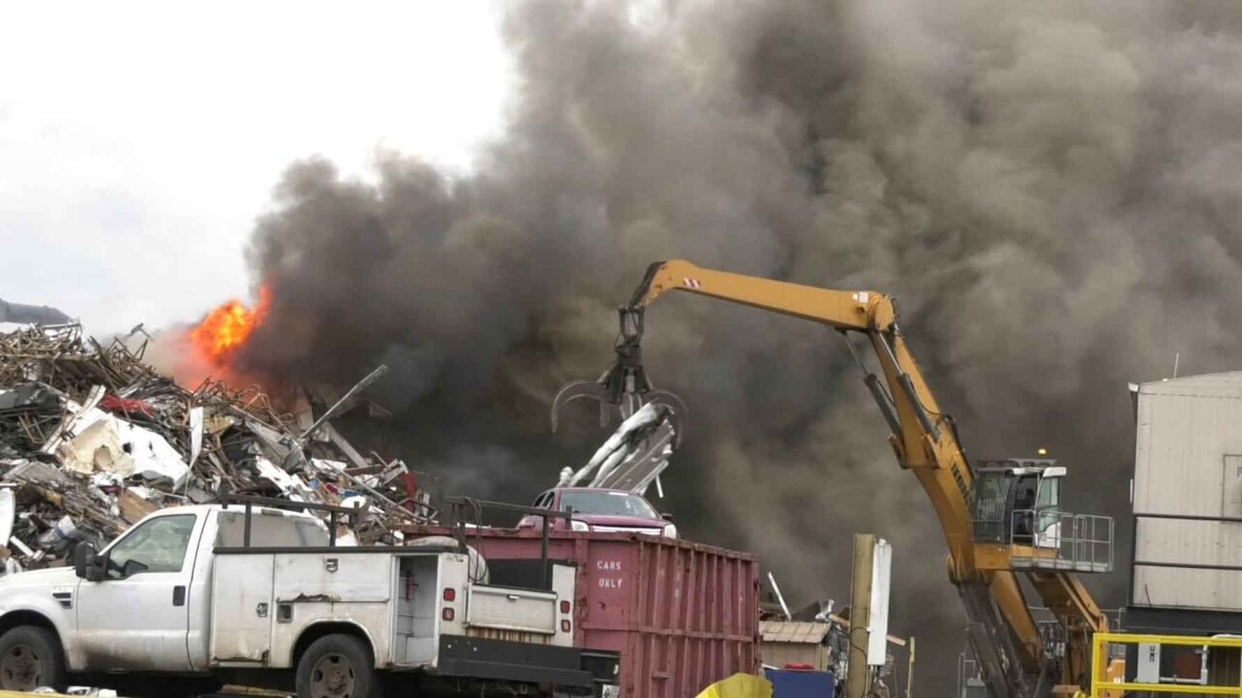 Dayton scrap pile fire