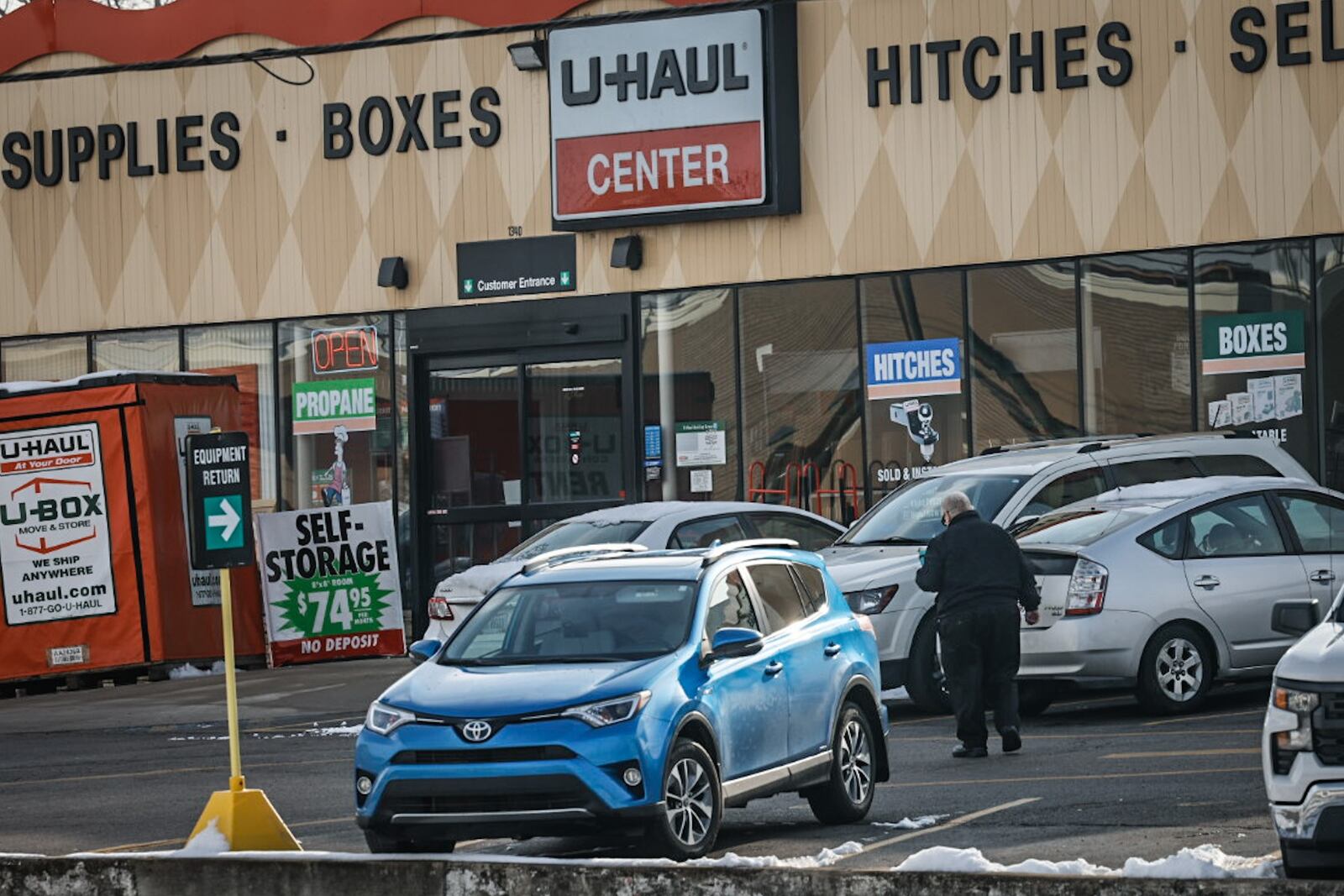 A person walks into U-Haul on East Third St. in Dayton on Tuesday Jan. 24, 2023. Ohio ranked ninth in the nation for relocation growth, according to an analysis by U-Haul. Dayton was a top growth market in the state. JIM NOELKER/STAFF.