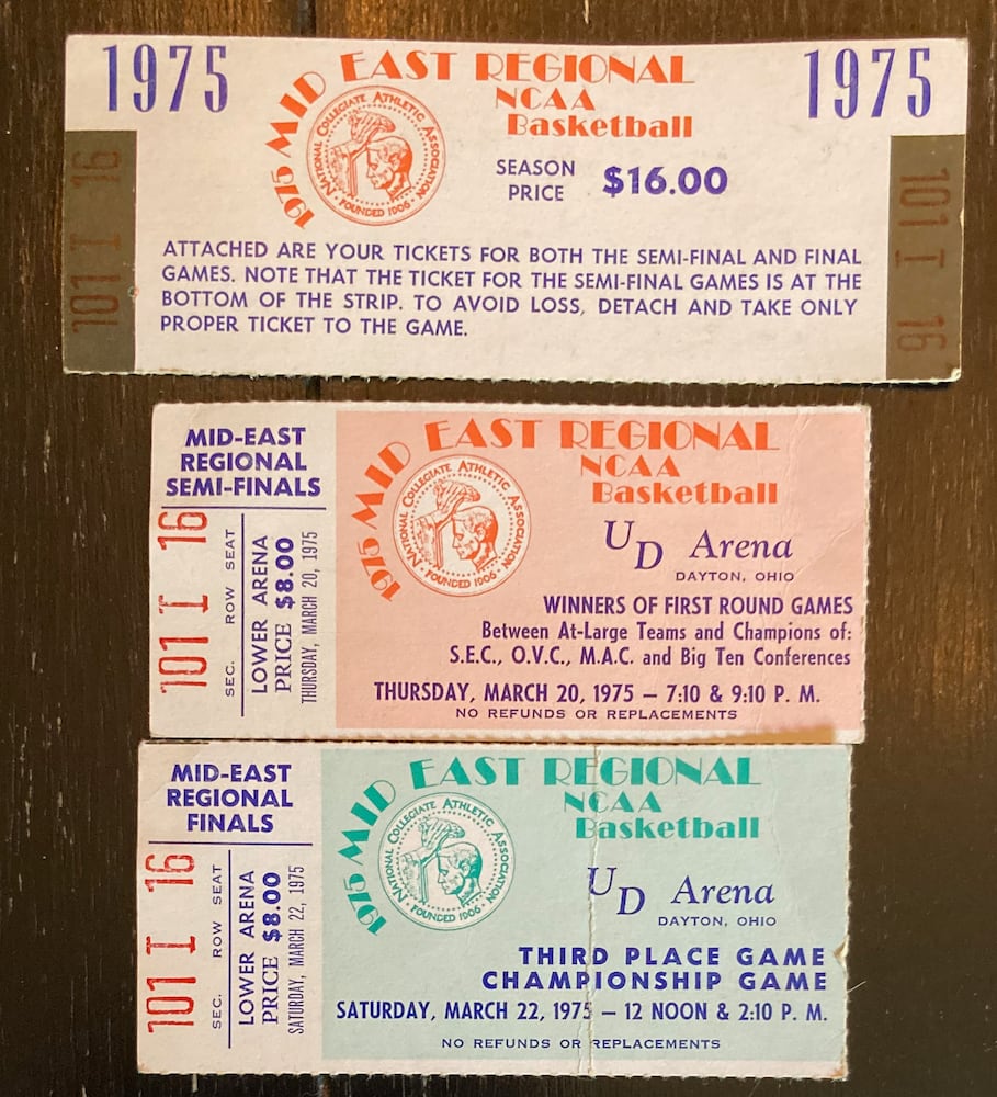 Dayton Flyers ticket stubs