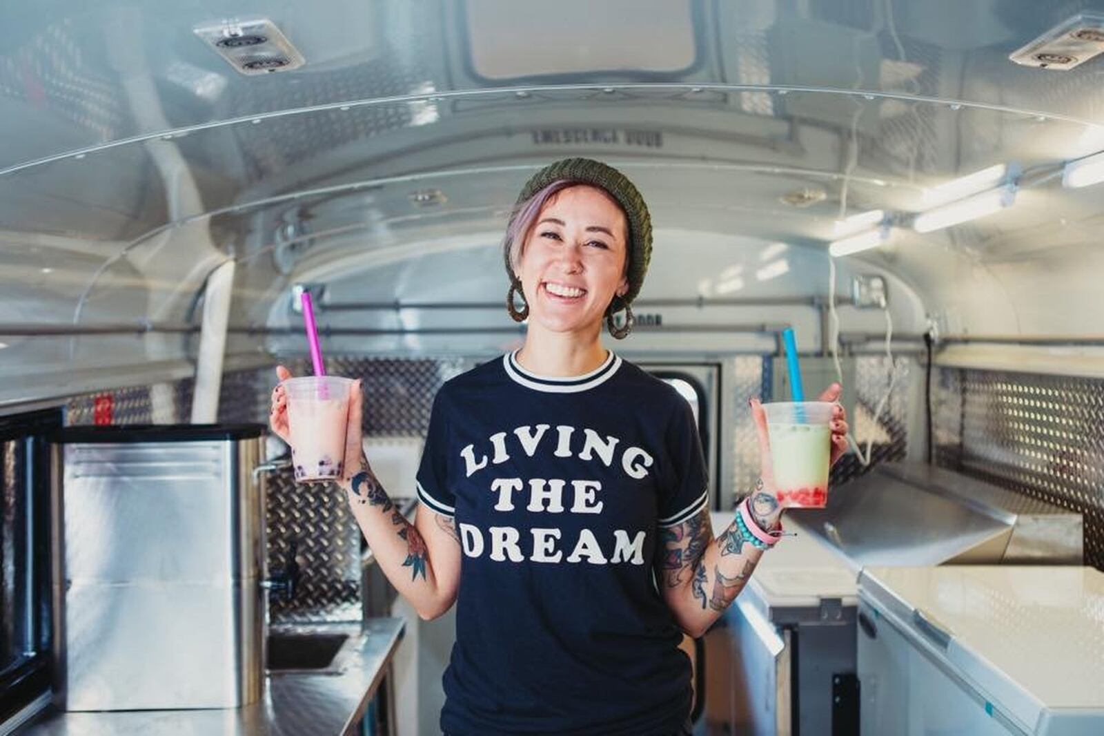 The visionary behind Dayton’s first, full-service bubble tea food truck is Nicole Cornett. A grand opening celebration is planned for Nov. 10 at Cloak and Dagger Tattoo Studio, 1100 Wilmington Ave. CONTRIBUTED