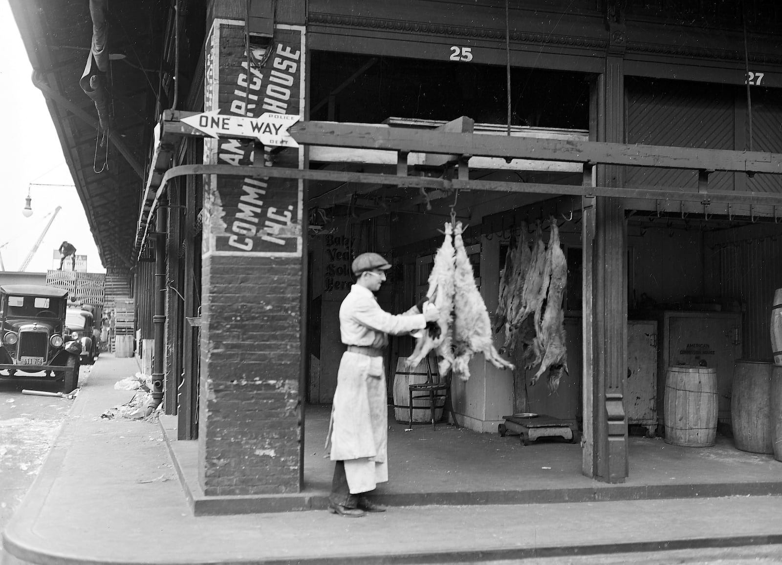 This 1937 image from the New York City Municipal Archives shows the Chicken Market, part of New York's Meatpacking District. (New York City Municipal Archives via AP)