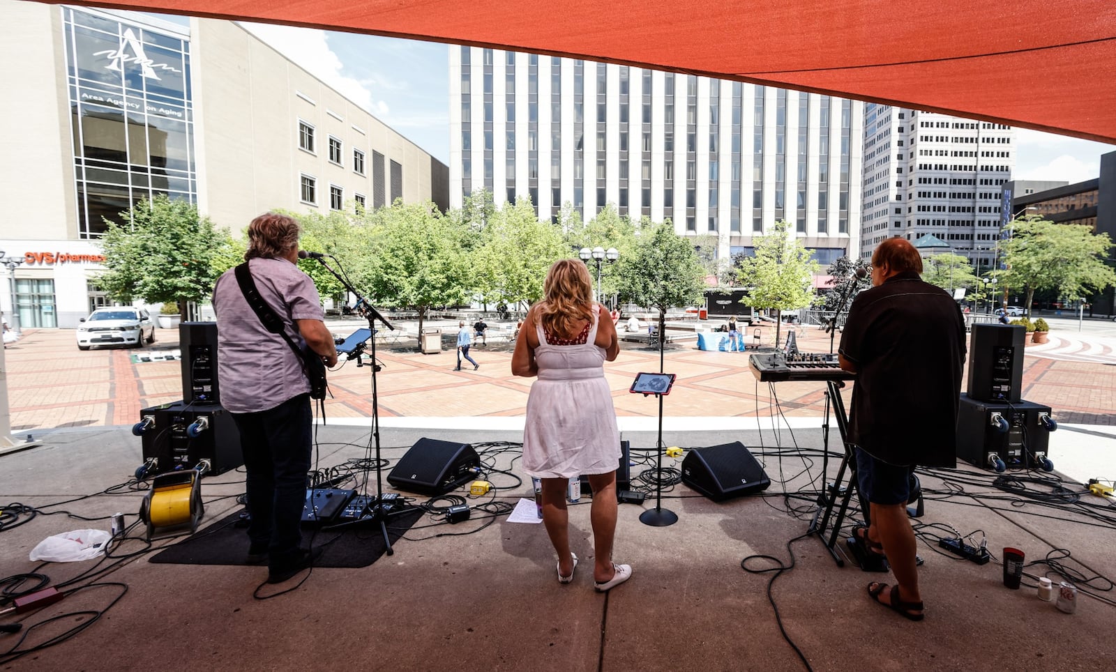 The band Pandora Project played Friday August 19, 2022 at Courthouse Square in downtown Dayton. A new push is underway to try to remake Courthouse Square into the vibrant community asset. JIM NOELKER/STAFF