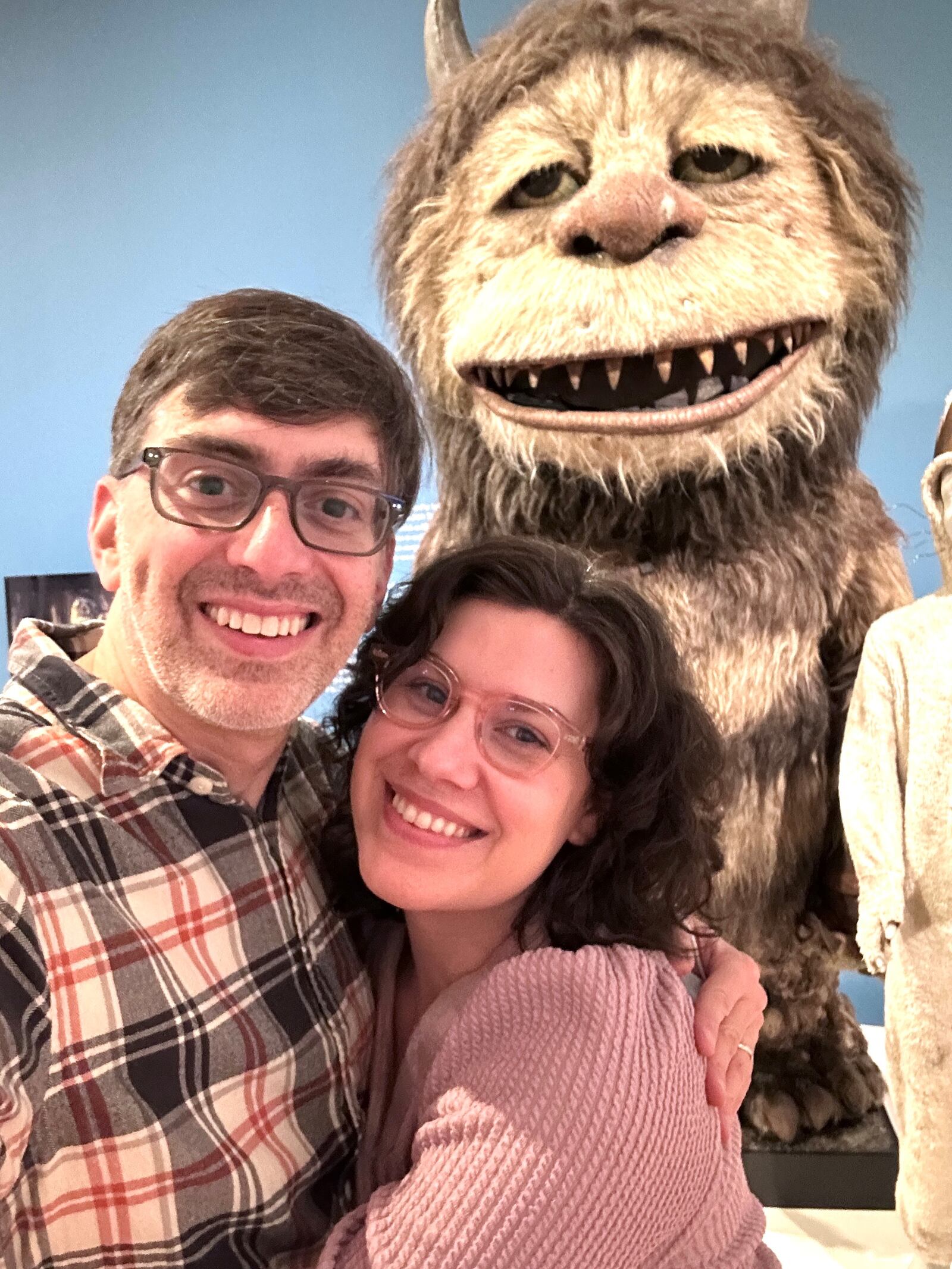 Visitors to the “Wild Things Are Happening: The Art of Maurice Sendak” exhibit at the can take a selfie photo with a giant "Wild Thing.'' HANNAH KASPER LEVINSON/CONTRIBUTED