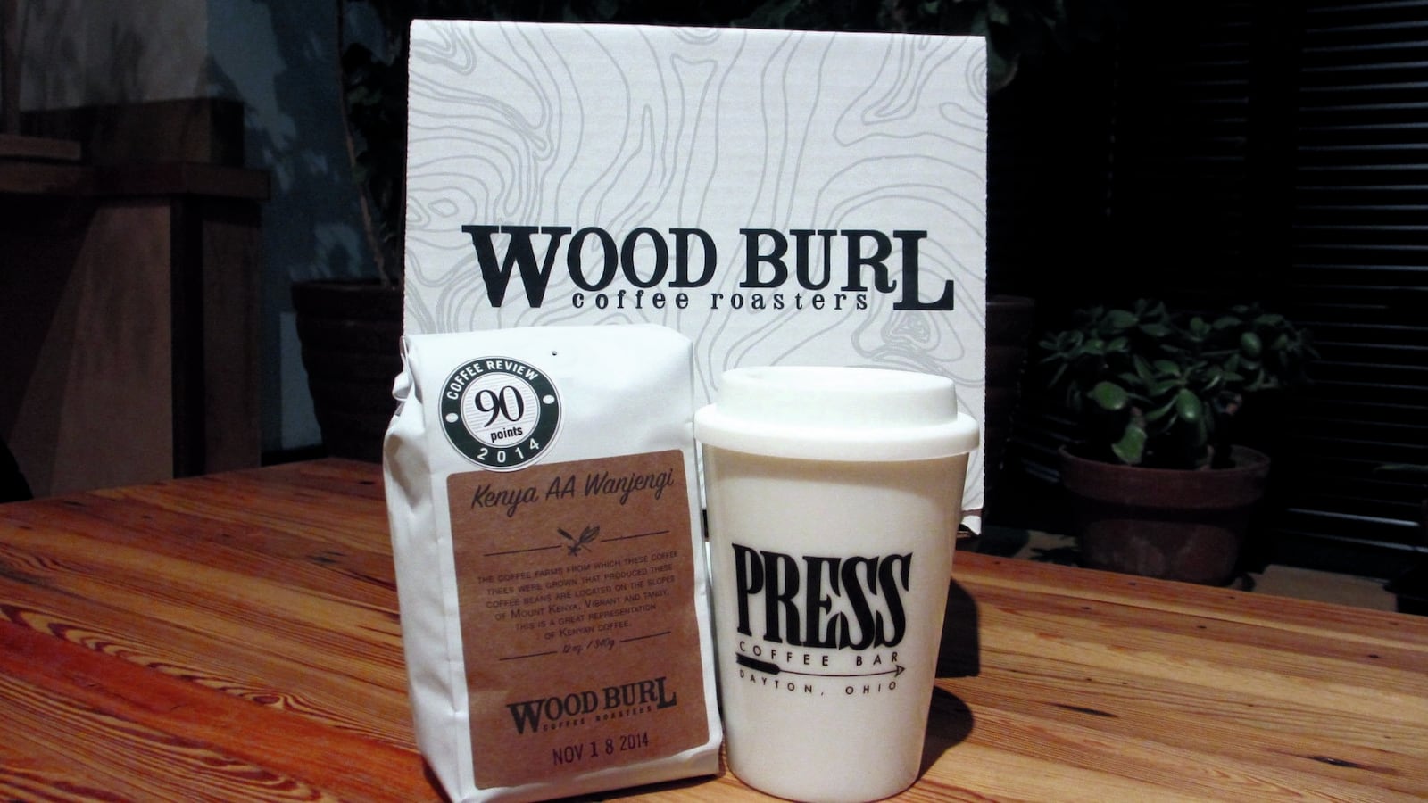 Something for those coffee fans: PRESS, the decidedly-independent coffee shop 257 Wayne Ave. in Dayton’s Oregon District, launched Wood Burl Coffee in October 2013 and sales it for retail. The business’ Wood Burl Coffee gift set box includes a 12 oz bag of coffee and a to-go mug for $25. Call 937-286-4585