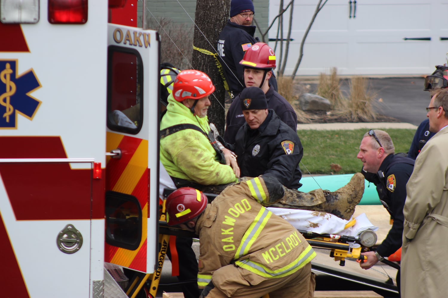 PHOTOS: Oakwood city worker rescued from collapsed trench