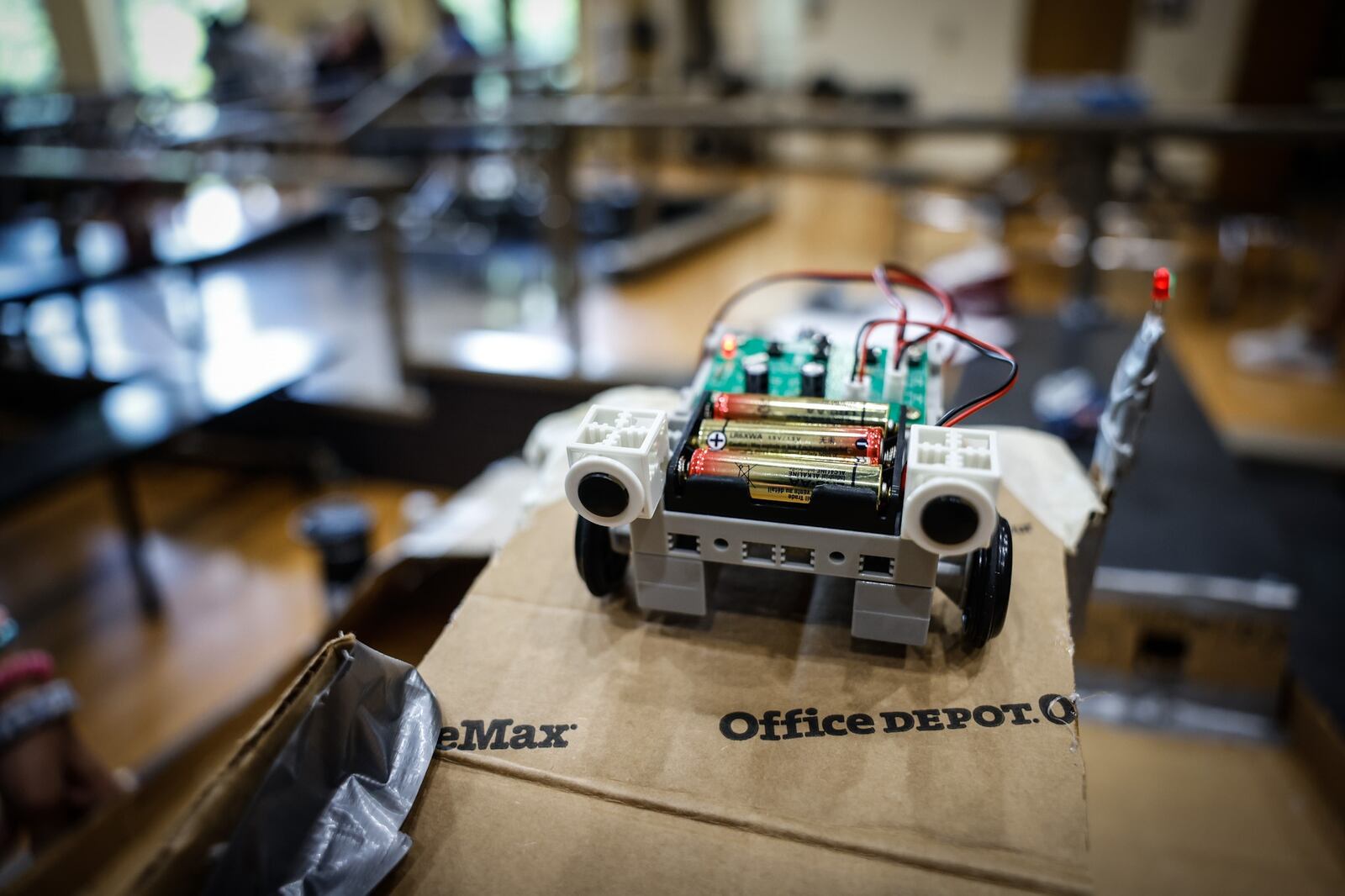 Weisenborn Junior High School held a two-week STEM Camp. Lilly Rupp's project, "Entertainment Center," won the "Thinking Outside Of The Box" award. JIM NOELKER/STAFF