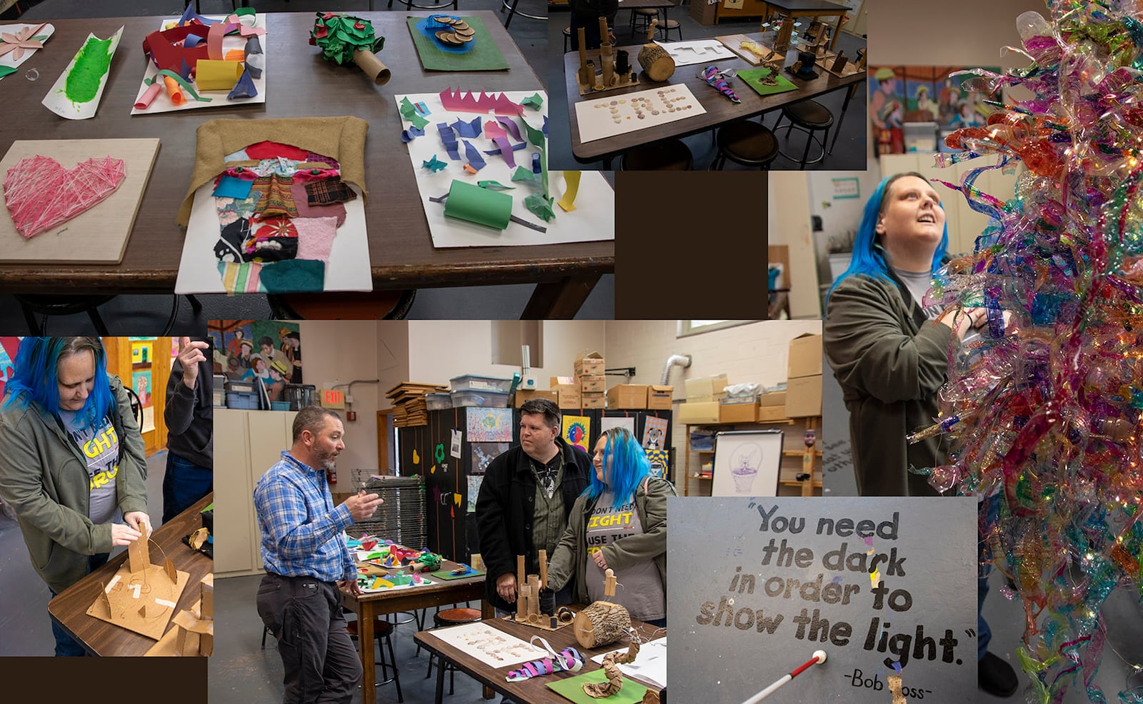 7th grade students at St. Christopher School in Vandalia created tactile art for the Beyond Vision Art exhibit.