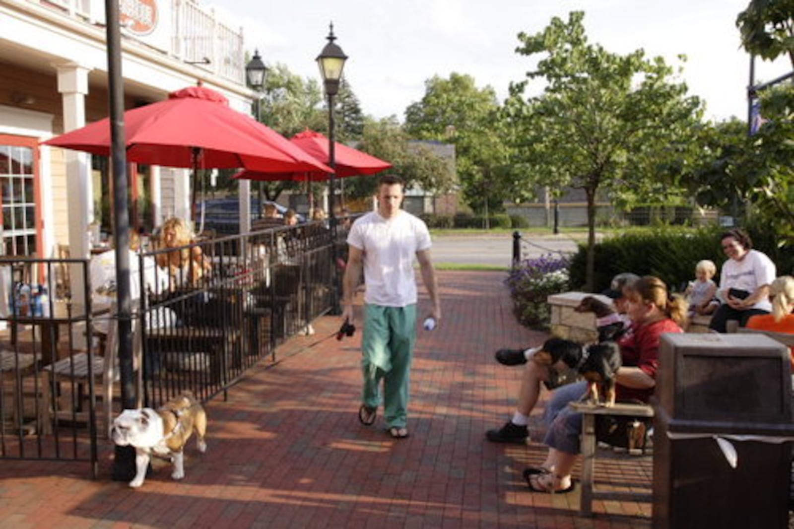 A file photo of the area outside the Graeter's and City Barbecue at Main and FranklinI in the heart of Centerville's Uptown area.