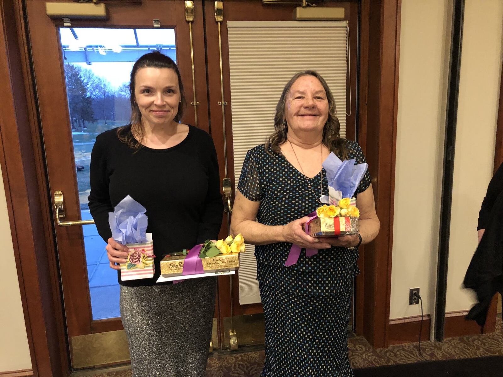 Lynn LaMance and Victoria McNeal, both of Dayton, received the Jo Columbro Environmental Award on Thursday from The League of Women Voters of the Greater Dayton Area. The two women were honored for fighting crime and blight in their North Main Street area neighborhood. LYNN HULSEY/Staff