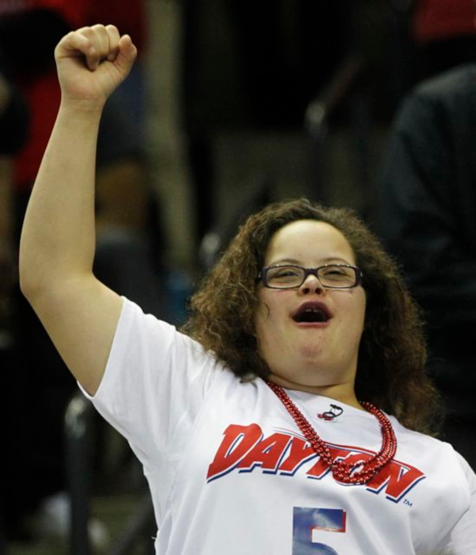 Devin Oliver's sister Miya cheers on Thursday, March 27, 2014, in the Sweet 16 at FedExForum in Memphis, Tenn.