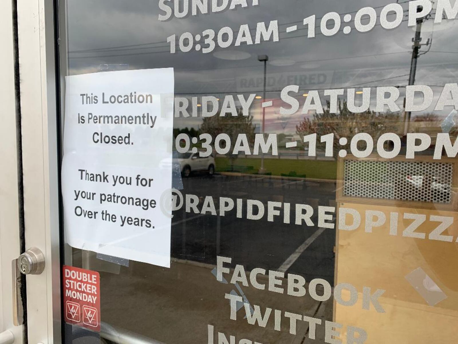 Rapid Fired Pizza in Xenia has closed. 