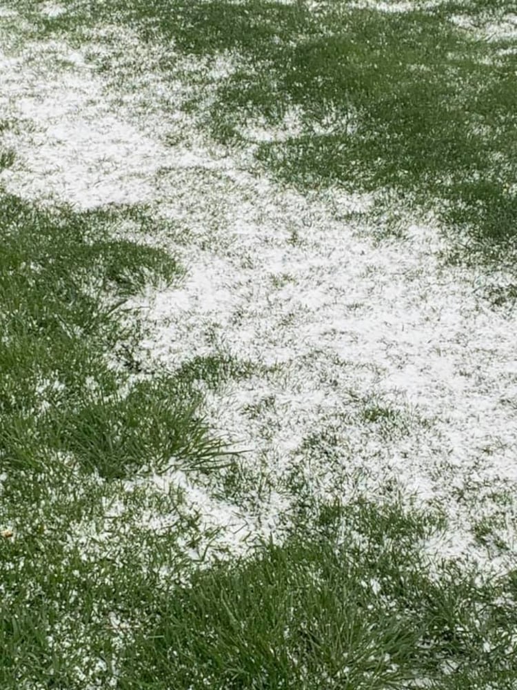 PHOTOS: A quick burst of hail, flurries across Miami Valley