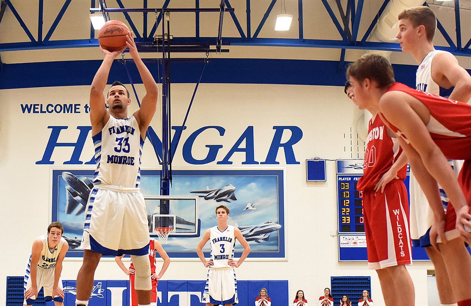 Franklin Monroe senior Ethan Conley scored a Jets’ record 54 points in a 92-80 defeat of visiting Houston on Saturday, Dec. 8, 2018. DALE BARGER / CONTRIBUTED