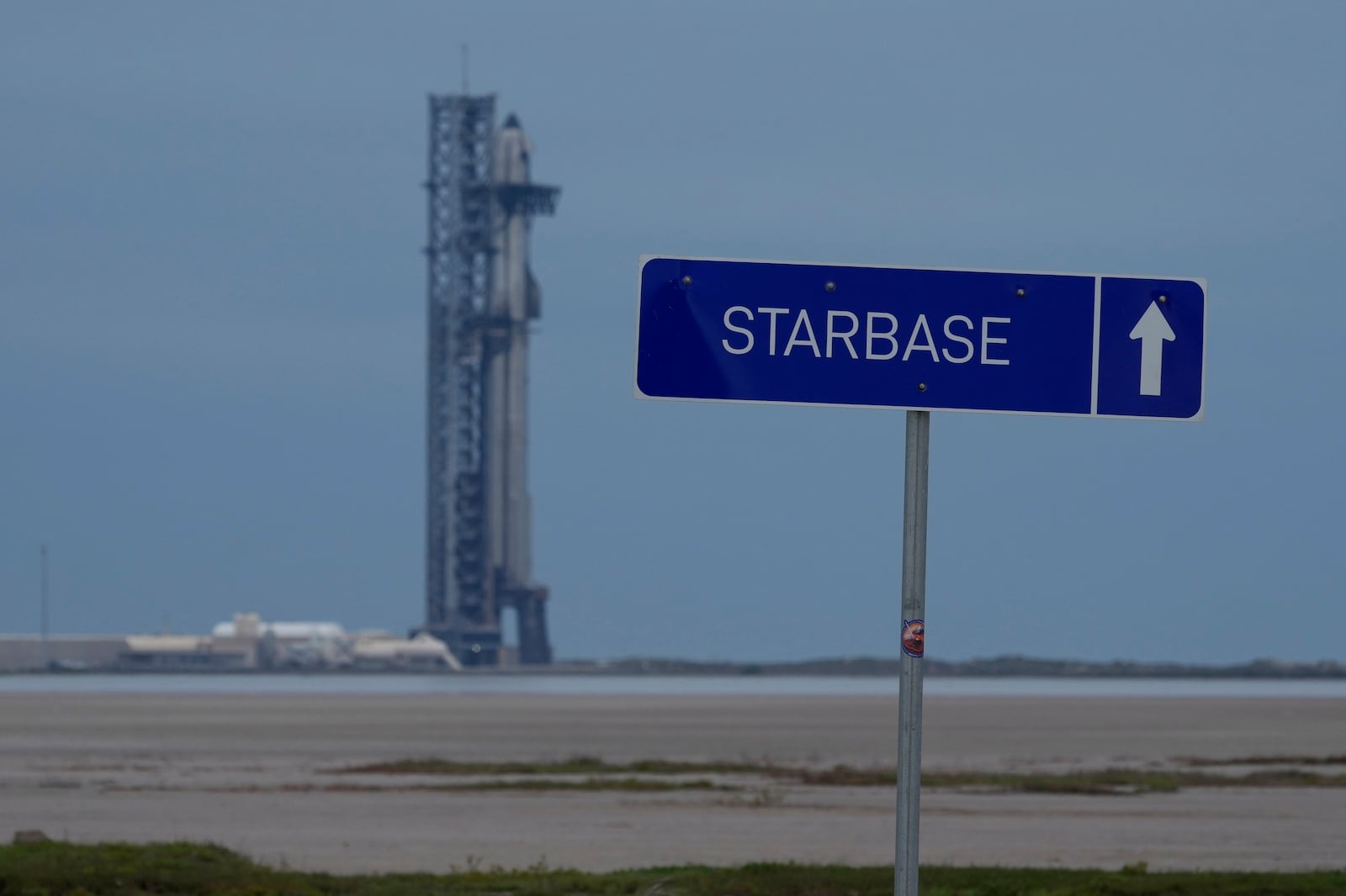 SpaceX's mega rocket Starship is prepared for a test flight from Starbase in Boca Chica, Texas, Sunday, Jan. 12, 2025. (AP Photo/Eric Gay)